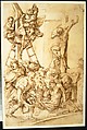 The Deposition from the Cross, Domenico Campagnola (Italian, Venice (?) 1500–1564 Padua), Pen and brown ink