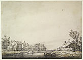 Landscape, Aelbert Cuyp (Dutch, Dordrecht 1620–1691 Dordrecht), Black chalk, gray and green wash