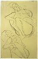 Two Studies for a Crouching Woman, Gustav Klimt (Austrian, Baumgarten 1862–1918 Vienna), Graphite
