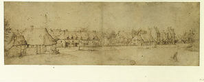 Village View, The Master of the Small Landscapes (Netherlandish, 16th century), Pen and brown ink