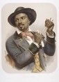 The Bone Player, After William Sidney Mount (American, Setauket, New York 1807–1868 Setauket, New York), Hand-colored lithograph