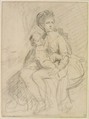 Study of a woman and child, Sir Joshua Reynolds (British, Plympton 1723–1792 London), Black chalk