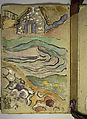 The Artist's Portfolio, Pont Aven, Paul Gauguin (French, Paris 1848–1903 Atuona, Hiva Oa, Marquesas Islands), Two inside covers decorated in watercolor and gouache over charcoal with graphite on heavy gray wove (blotting) paper sewn to leather; leather binding inscribed in pen and ink with additions in watercolor; multicolored silk ribbons stitched into binding.