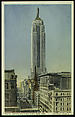 The Empire State Building, New York City, Detroit Publishing Company (American), Color lithograph