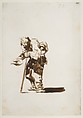 Beggar with a staff in his left hand; folio 70 from the "Images of Spain" Album (F), Goya (Francisco de Goya y Lucientes) (Spanish, Fuendetodos 1746–1828 Bordeaux), Brush and brown wash
