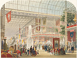 Recollections of the Great Exhibition, Day & Son, Ltd., London, Set of hand-colored lithographs mounted on card stock, in a red cloth-covered portfolio