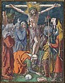 Crucifixion, from "The Small Woodcut Passion", Albrecht Dürer (German, Nuremberg 1471–1528 Nuremberg), Hand-colored woodcut