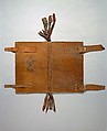 The Artist's Portfolio, Pont Aven, Paul Gauguin (French, Paris 1848–1903 Atuona, Hiva Oa, Marquesas Islands), Two inside covers decorated in watercolor and gouache over charcoal with graphite on heavy gray wove (blotting) paper sewn to leather; leather binding inscribed in pen and ink with additions in watercolor; multicolored silk ribbons stitched into binding.