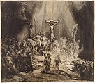 Christ Crucified between the Two Thieves: The Three Crosses, Rembrandt (Rembrandt van Rijn) (Dutch, Leiden 1606–1669 Amsterdam), Drypoint printed on vellum