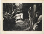 The Fireside, Edgar Degas French, Monotype in black ink on white heavy laid paper