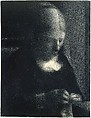 Embroidery; The Artist's Mother, Georges Seurat (French, Paris 1859–1891 Paris), Conté crayon on Michallet paper