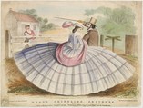 Read's Crinoline Sketches, No. 9, Anonymous, British, 19th century British, Hand-colored lithograph
