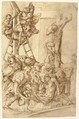 The Deposition from the Cross, Domenico Campagnola (Italian, Venice (?) 1500–1564 Padua), Pen and brown ink