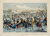 Central Park, Winter – The Skating Pond, After a painting by Charles Parsons (American (born England), Hampshire 1821–1910 New York), Hand-colored lithograph