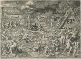 The Deluge, Dirck Vellert  Netherlandish, Engraving possibly with etching