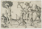 Saint Sebastian, attributed to Master of the Playing Cards (German, active ca. 1425–50), Engraving