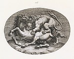 Lion Attacking a Horse, from "Speculum Romanae Magnificentiae", Adamo (Ghisi) Scultori  Italian, Engraving