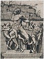 Laocoön and his sons being attacked by serpents, Marco Dente (Italian, Ravenna, active by 1515–died 1527 Rome), Engraving, lower right corner made up with ink