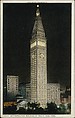 Metropolitan Building at Night, New York, Detroit Publishing Company (American), Color lithograph
