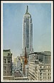 The Empire State Building, New York City, Detroit Publishing Company (American), Color lithograph
