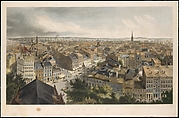 New York from the Steeple of St. Paul's Church, Looking East, South, and West, Henry A. Papprill (British, 1817–1896), Color aquatint and etching; second state of three