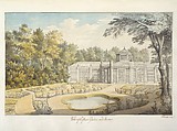 View of the Flower Garden and Aviary at Kew, Thomas Sandby (British, baptized Nottingham 1723–1798 Windsor), Watercolor