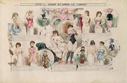 Etudes sur les femmes, Henri de Montaut (French, 1825–1897 Paris), Album containing ink and watercolor drawings