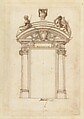 Album Containing Architectural, Ornament, and Figure Drawings, Giovanni Battista Mola (Italian, Coldrerio 1585–1665 Rome), Various: Pen and ink, wash, black chalk or graphite, red chalk, stylus-incised construction lines.