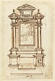 Album Containing Architectural, Ornament, and Figure Drawings, Giovanni Battista Mola (Italian, Coldrerio 1585–1665 Rome), Various: Pen and ink, wash, black chalk or graphite, red chalk, stylus-incised construction lines.