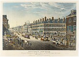 Broadway, New-York. Shewing [sic] Each Building from the Hygeian Depot Corner of Canal Street to beyond Niblo's Garden, Drawn and etched by Thomas Hornor (British, Hull 1785–1844 New York), Aquatint and etching with hand coloring