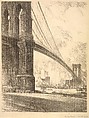 Brooklyn Bridge, Joseph Pennell  American, Lithograph, first state