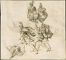 The Death of Camilla, Jacques Louis David (French, Paris 1748–1825 Brussels), Black chalk, brush and gray wash