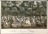 The Public Promenade, Louis Philibert Debucourt French, Etching, engraving, and aquatint printed in color