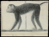 Monkey, Georges Seurat (French, Paris 1859–1891 Paris), Conté crayon