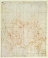 Study of Four Saints, Correggio (Antonio Allegri) (Italian, Correggio, active by 1514–died 1534 Correggio), Red chalk; squared for transfer