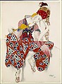 Costume Study for Vaslav Nijinsky in the Role of Iksender in the Ballet "La Péri" (The Flower of Immortality), first performed in Paris, 1912, Léon Bakst  Russian, born present day Belarus, Watercolor and gold and silver paints over graphite