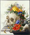 Vanitas Still Life, Herman Henstenburgh (Dutch, 1667–1726), Watercolor, gouache, and gum arabic on parchment