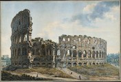 The Colosseum, Rome, Abraham Louis Rodolphe Ducros Swiss, Pen and brown ink, watercolor, heightened with white