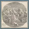 Saint Celestine V Renouncing the Papacy, after Mattia Preti, Jean Honoré Fragonard (French, Grasse 1732–1806 Paris), Black chalk, over a black chalk counterproof