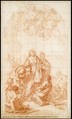 The Departure of Saint Paula and Saint Eustochium for the Holy Land, Giuseppe Bottani Italian, Red chalk; squared in black chalk