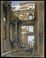 Ruins of the Tuileries Palace, Isidore Pils French, Gouache, watercolor, and graphite on light brown paper