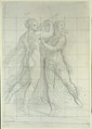 The Muses Thalia and Erato, Andrea Appiani (Italian, Milan 1754–1817 Milan), Black chalk; squared in black chalk