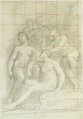 The Muses Euterpe, Polyhymnia, Calliope, Clio, and Terpsichore (recto); Sketch of a Sleeping Child (verso), Andrea Appiani (Italian, Milan 1754–1817 Milan), Black chalk (recto); black chalk (verso); squared in red chalk