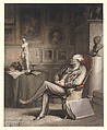 The Connoisseur, Honoré Daumier (French, Marseilles 1808–1879 Valmondois), Pen and ink, wash, watercolor, lithographic crayon, and gouache over black chalk on wove paper