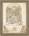 The Martyrdom of St. Catherine, Tiburzio Passarotti (Passerotti) (Italian, Bologna ca. 1555–1612 Bologna), Pen and brown ink, brush and brown wash, some white highlighting, over black chalk