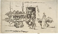 Fruit-Shop, Paris (Greengrocer's Shop, Paris), James McNeill Whistler (American, Lowell, Massachusetts 1834–1903 London), Etching and drypoint; only state (Glasgow); printed in black ink on buff laid paper