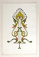 Design drawing, Christopher Dresser (British, Glasgow, Scotland 1834–1904 Mulhouse), Graphite, ink, and gouache (bodycolor)