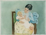 The Barefooted Child, Mary Cassatt (American, Pittsburgh, Pennsylvania 1844–1926 Le Mesnil-Théribus, Oise), Drypoint and aquatint, printed in color from three plates; fifth state of five