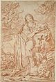 The Penitent St. Mary Magdalen, Charles Parrocel (French, Paris 1688–1752 Paris), Red chalk