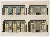 Longitudinal and Cross Sections of the Salons of the Hôtel de Montholon, Jean Jacques Lequeu (French, Rouen 1757–1825 Paris), Pen and black and gray ink, brush and gray and colored wash.